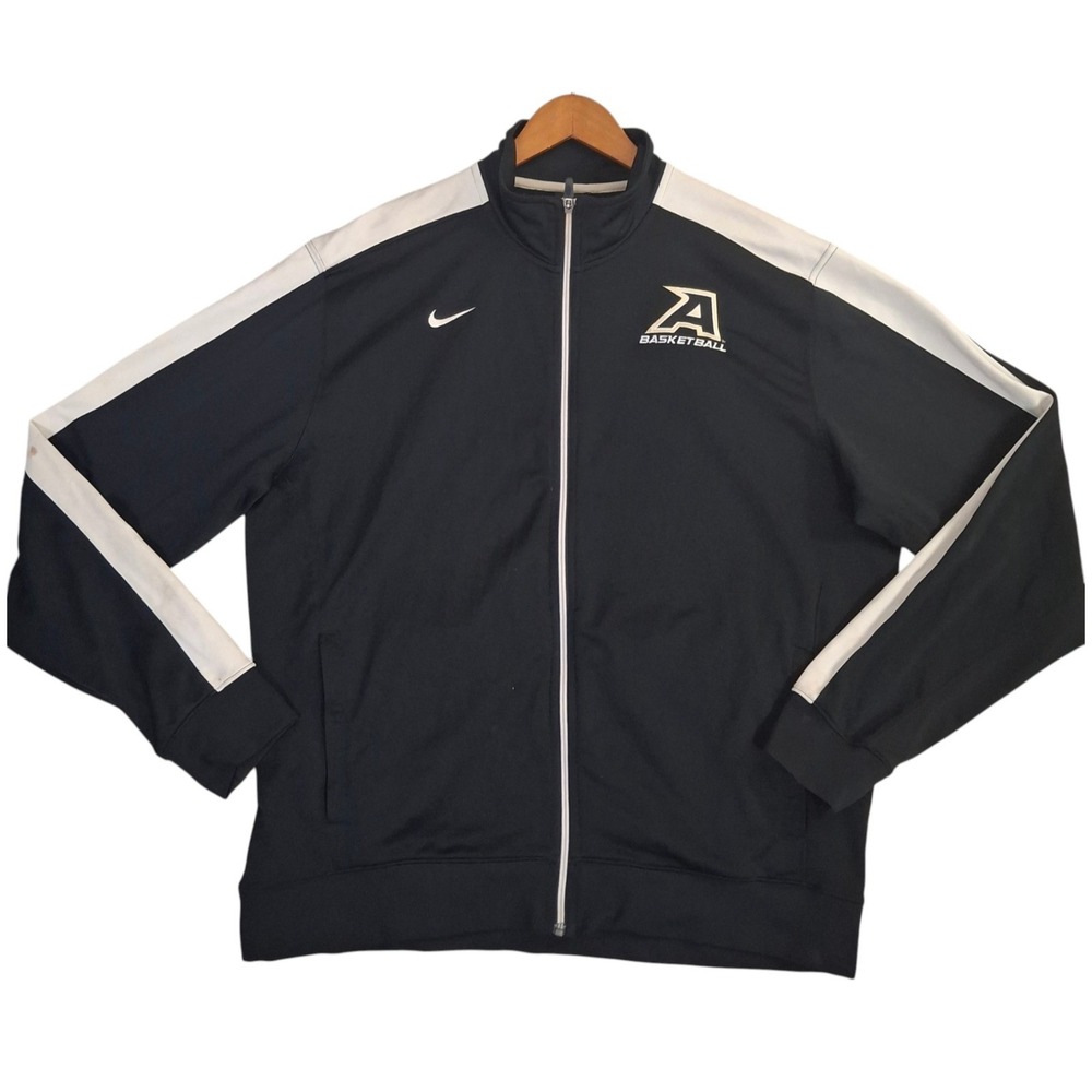 Nike Army West Point Basketball Track Jacket Mens XL Black White Full Zip Logo